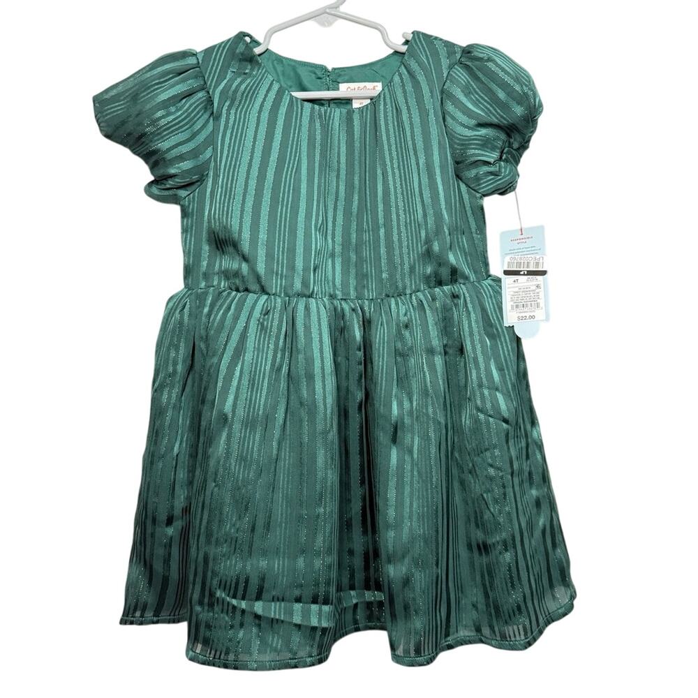 Cat & Jack 4T Green Holiday Dress